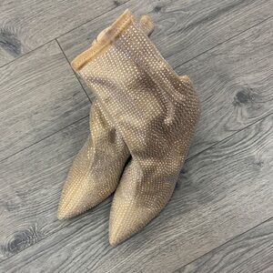 VENUS Sparkling Tan Heeled Boots